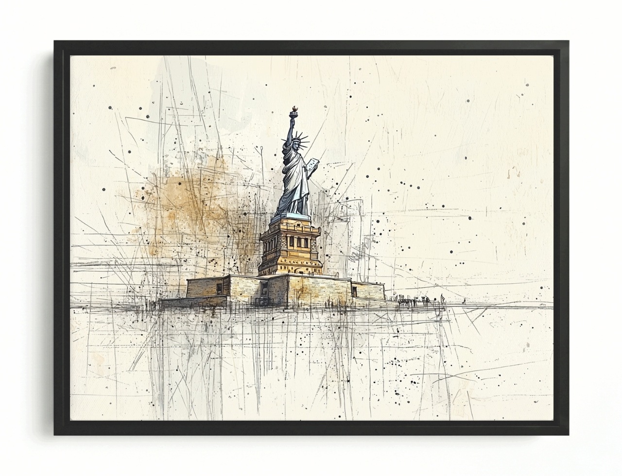 Obraz Rama American Box Socha Slobody Socha New York Usa 80x60