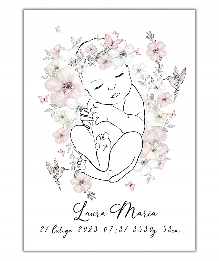 

Metryczka minimalistyczna plakat linie 50 x 70