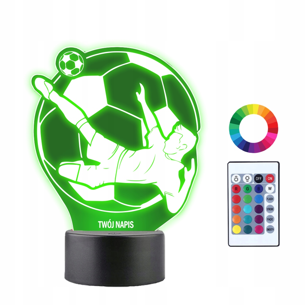 

Lampka Nocna 3D Led Piłka Piłkarz Siatkarz Grawer