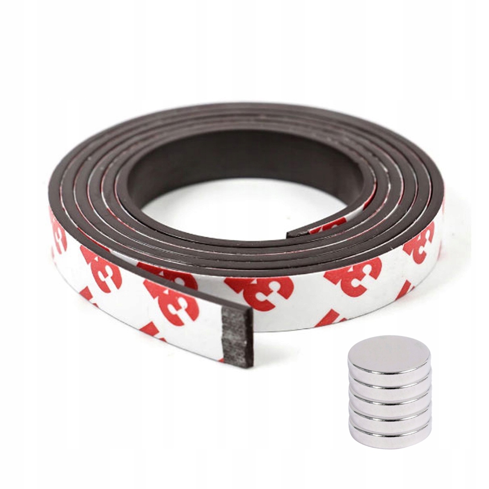 TAŚMA MAGNETYCZNA z klejem 3M SAMOPRZYLEPNA, WYMIARY: 500cm / 10mm / 1,5mm