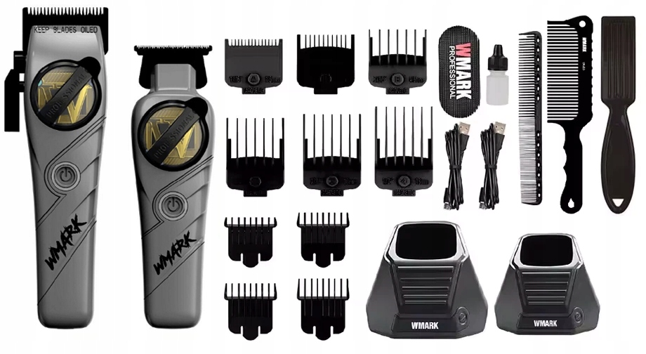 Wmark NG-8613 Grey Barber Zestaw Profesjonalny maszynka trymer +akcesoria