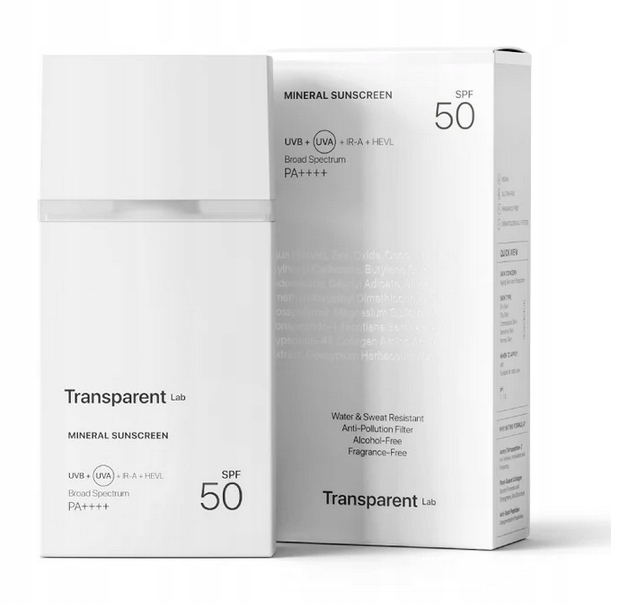 Transparent Lab Mineral Sunscreen Mineralny Krem z Filtrem SPF50 100ml