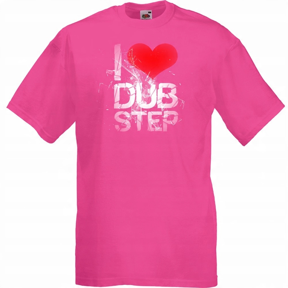 

Koszulka z nadrukiem i love dubstep muzyka L fuksj