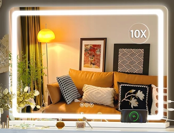 Hasipu Led kozmetické zrkadlo 75x50 cm, podsvietené, 3 dotykové režimy