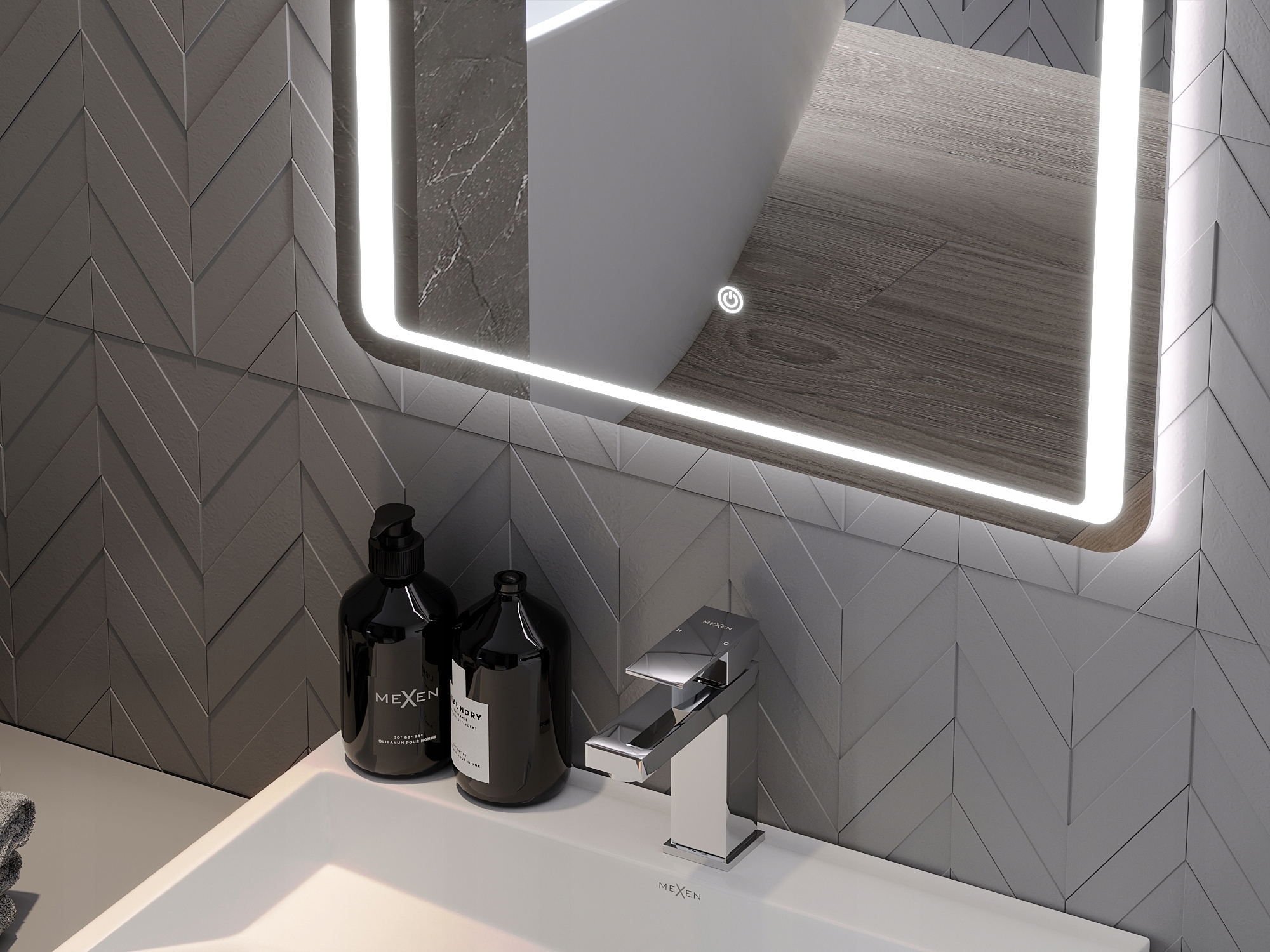 MEXEN ZUSA LUSTRO PODŚWIETLANE LED 60 X 80 CM Szerokość 600 mm