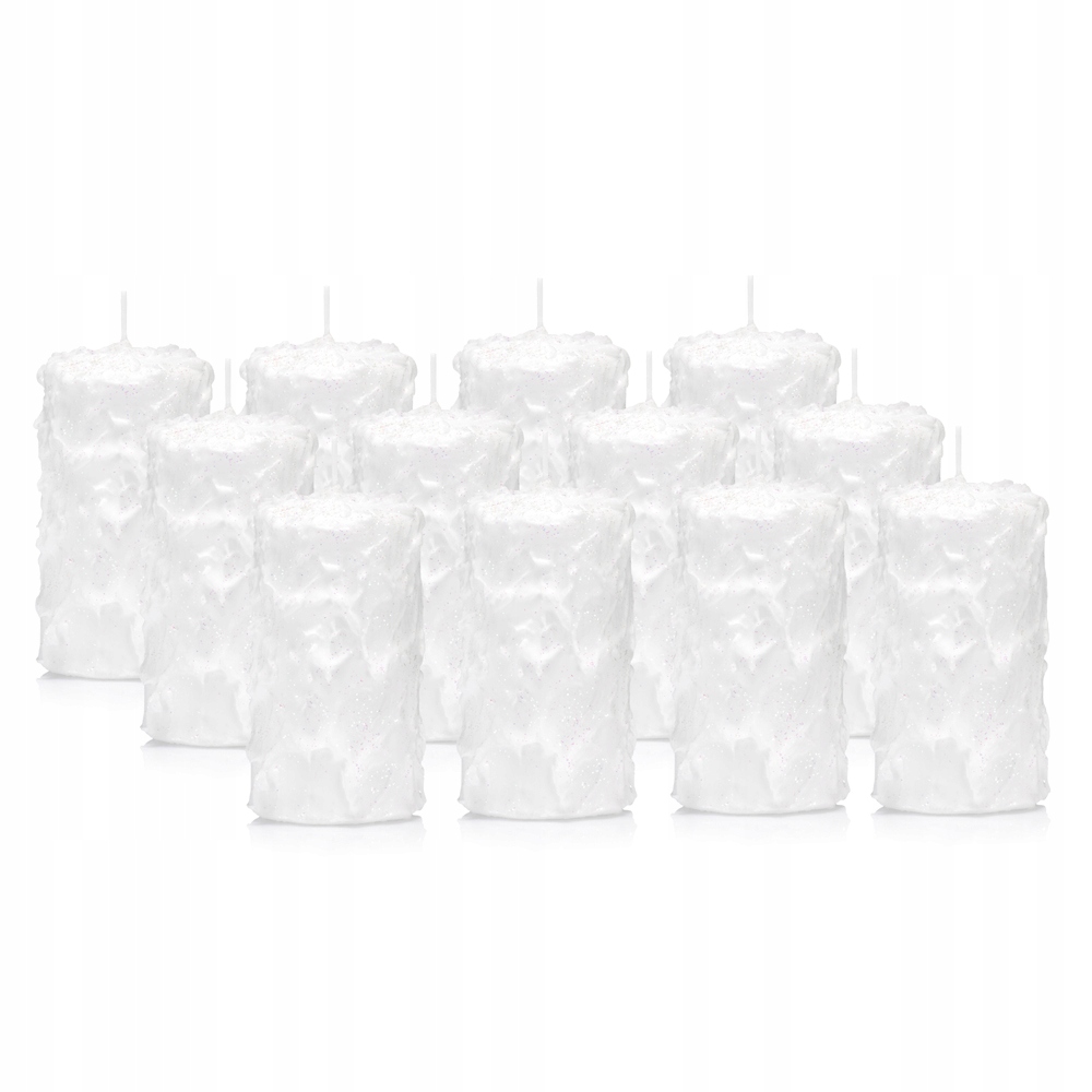 Dekorativní svíčka Sněhová Vločka válec 7/12 cm sada 12 ks