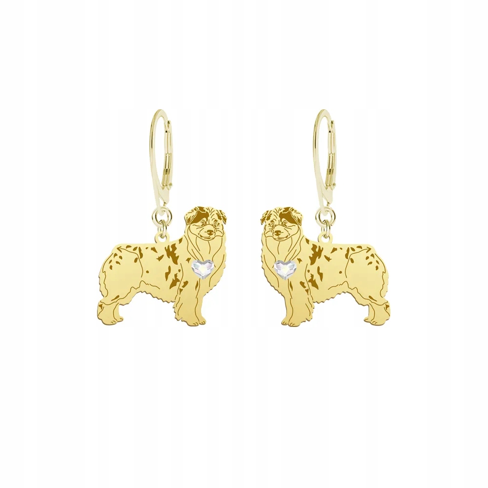 Náušnice Zlaté se psem Australský ovčák 925 Šperky Dárek Gravírování