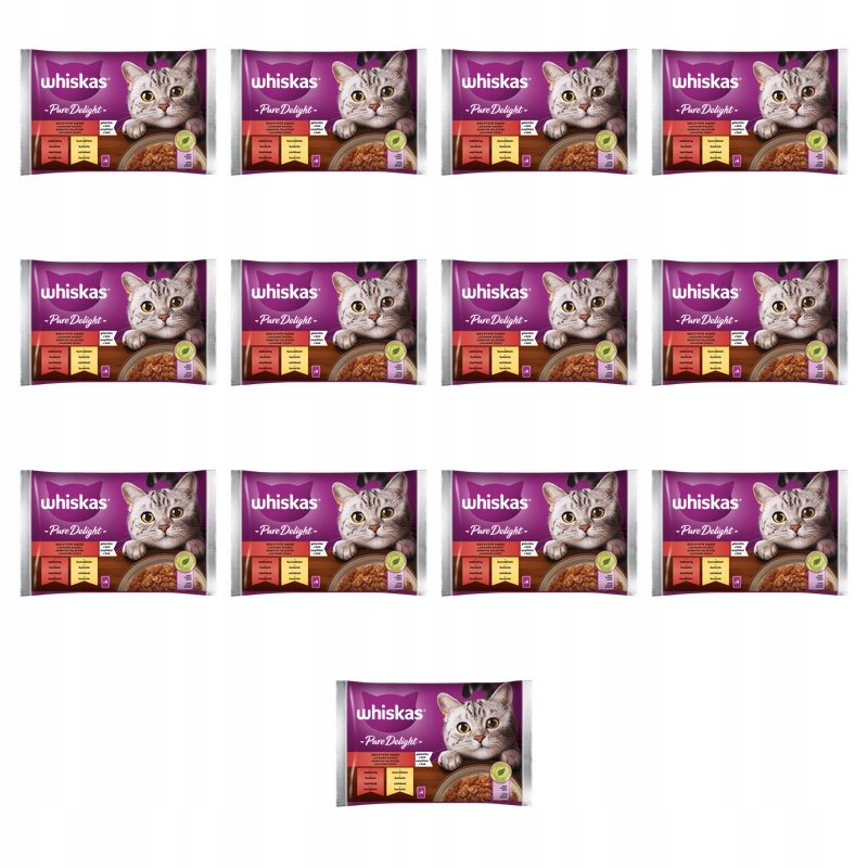 Whiskas Pure Delight Šťavnaté Kousky želé 4x85 g X13