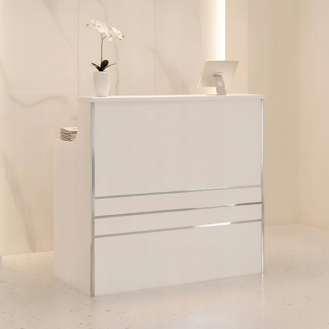 Lakovaná kadeřnická recepce Alexa 100 cm, kosmetická, do Spa salonu