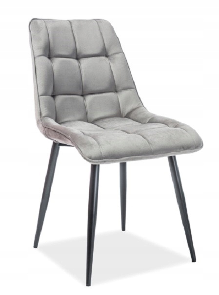 Čalúnená stolička Chic Velvet čierna/sivá Sig