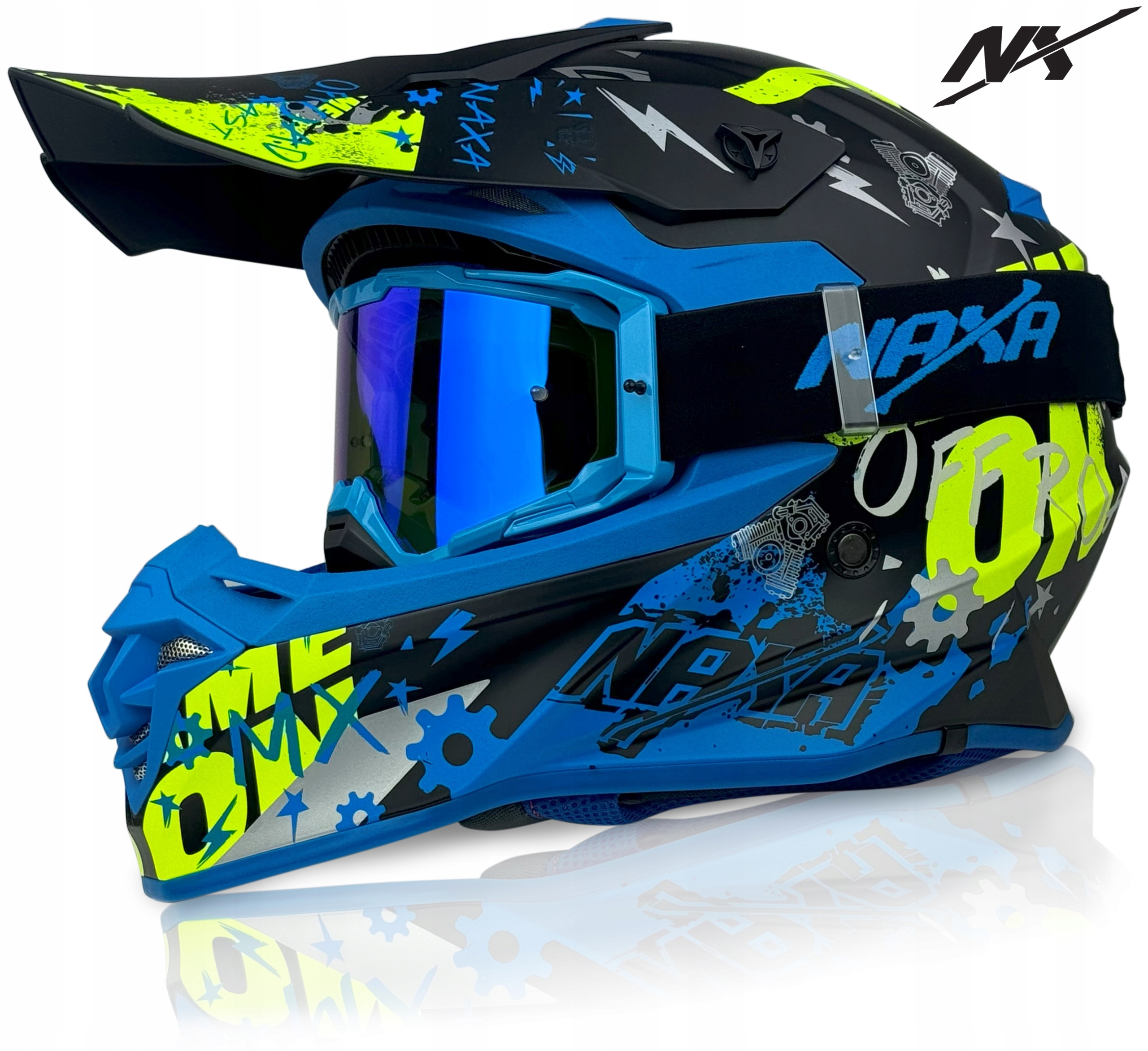 Naxa Sada Motocyklová Přilba Cross C9 vel. L Brýle Naxa G5 Cross |quad|atv