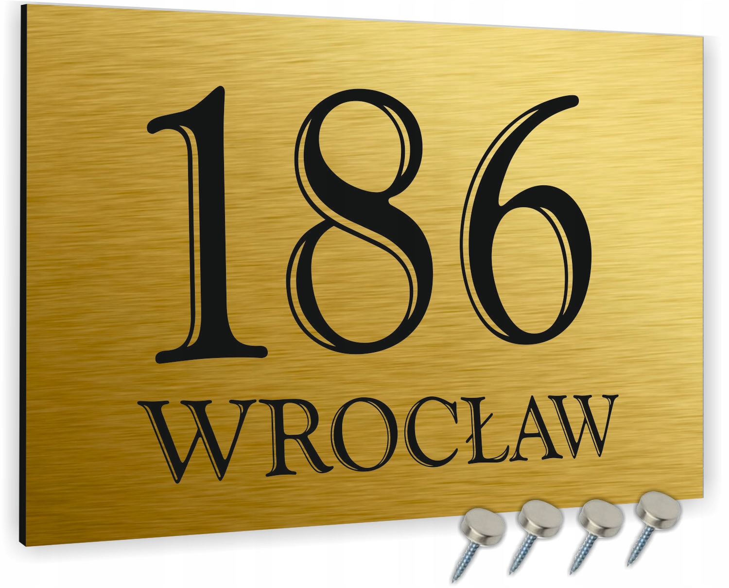 Elegancka METALOWA TABLICA ADRESOWA przed dom NAZWA ULICY ALUMINIUM 3D Kod producenta Tabliczka adresowa Numer domu złoty