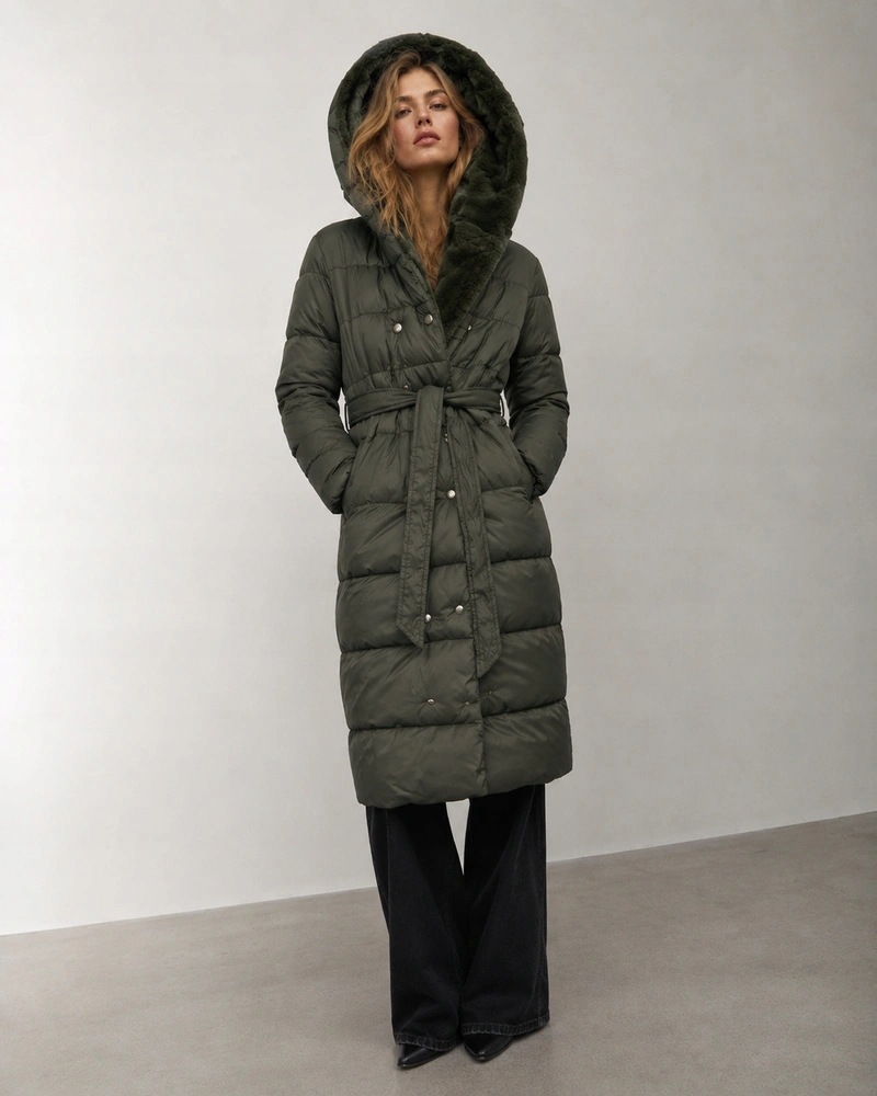 Zimní Bunda 2V1 Kožešina 6020 Khaki XXL (44)