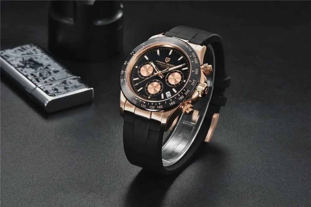 ZEGAREK PAGANI DESIGN PD-1664 DAYTONA CHRONO SPORT VK63 SAPPHIRE + BOX Kolor czarny