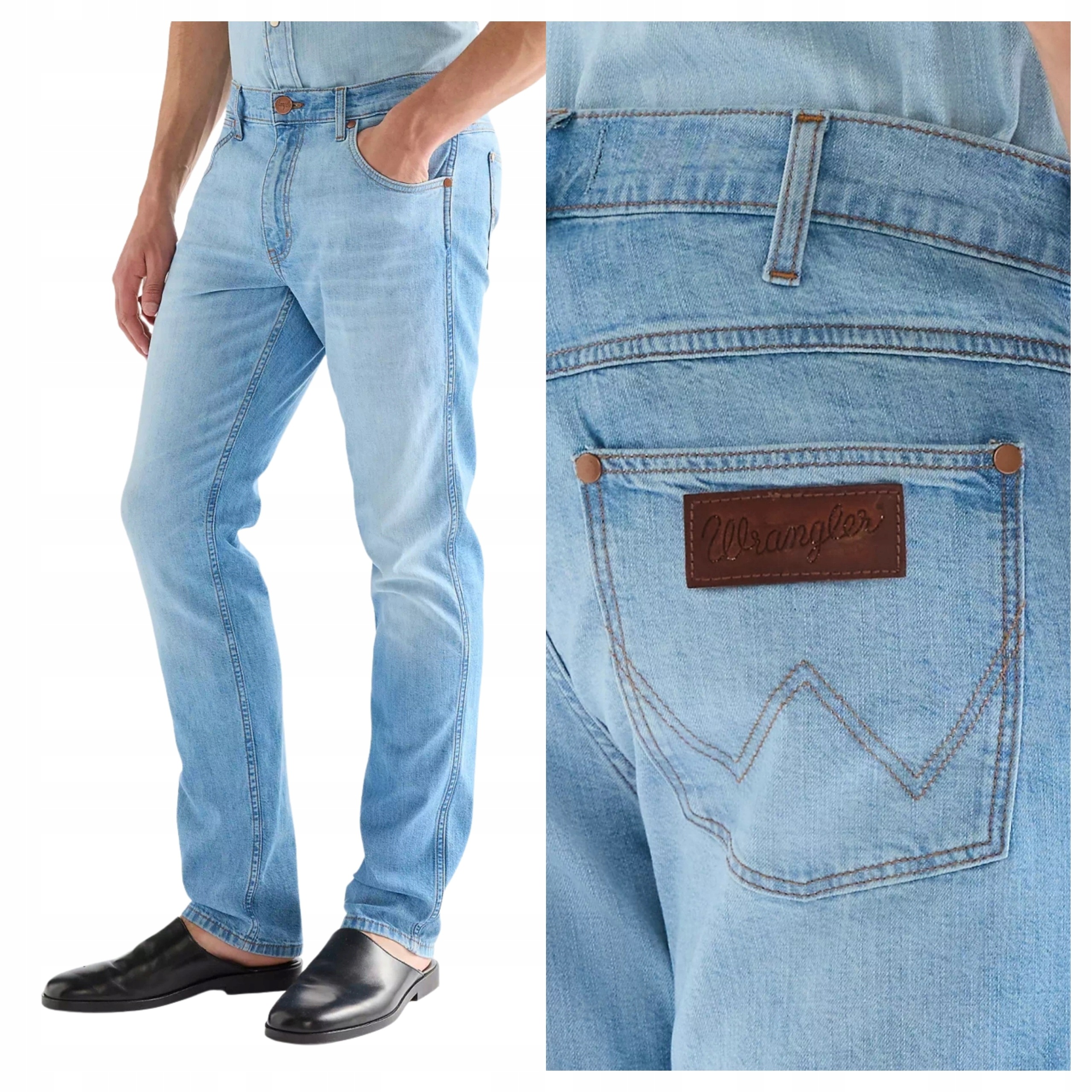 Pánské džíny Wrangler Greensboro Light Wash jednoduché W32 L32