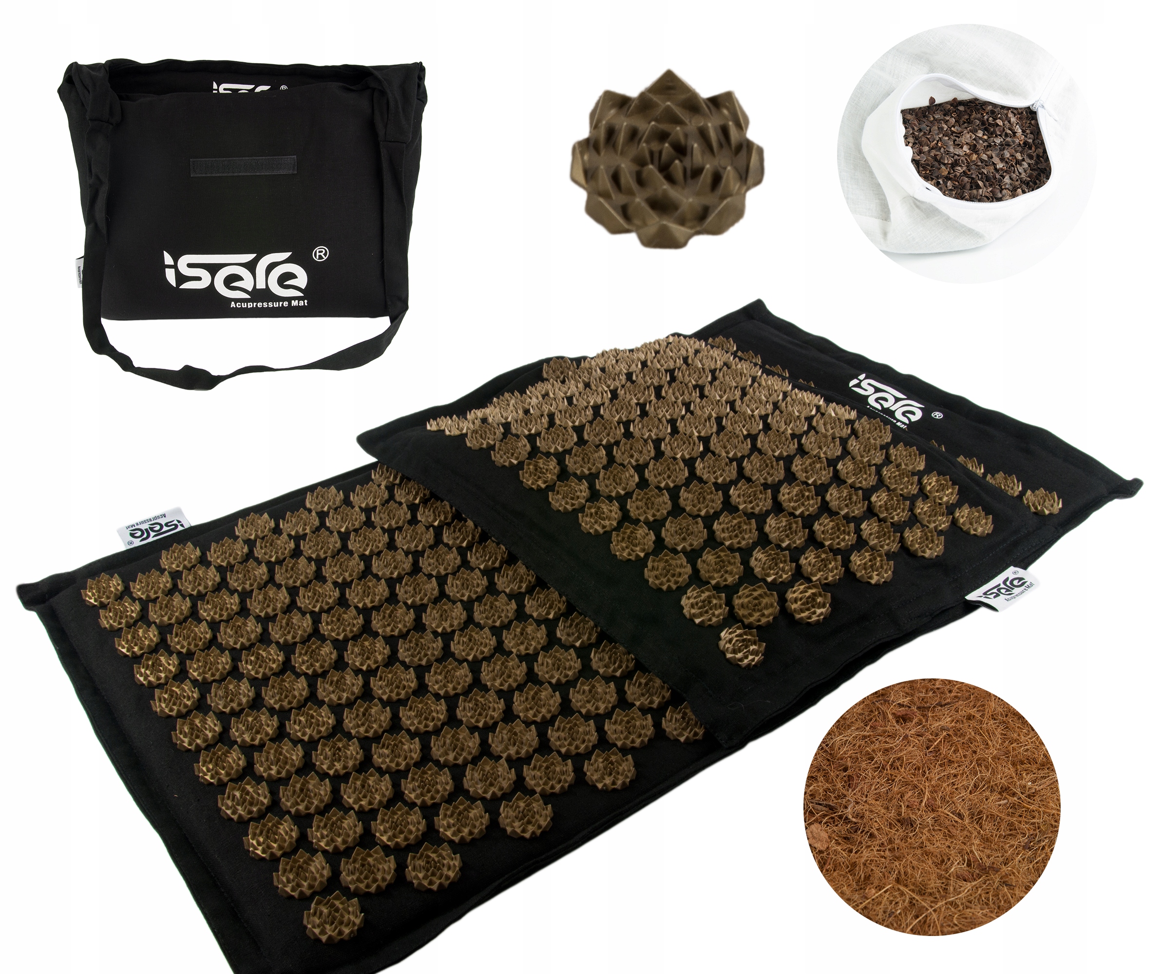 Mata Do Akupresury Z Kolcami Czarna Eko Isere