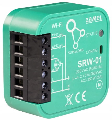 ZAMEL SUPLA SRW-01 STEROWNIK ROLET WIFI DOPUSZKOWY Seria Supla