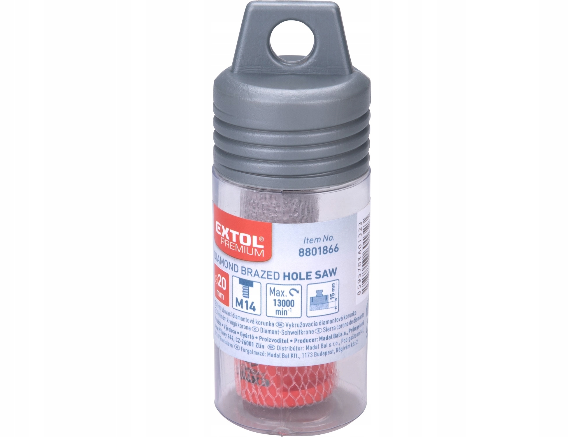 OTWORNICA DIAMENTOWA KORONKA WIERTŁO 20mm M14 DO GRESU PŁYTEK GLAZURY Marka Extol Premium