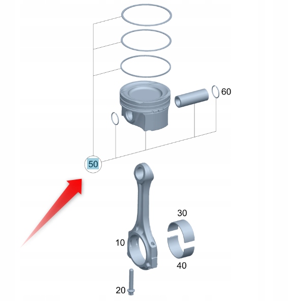 Píst Mercedes M264 Kód AA6 A2640302100