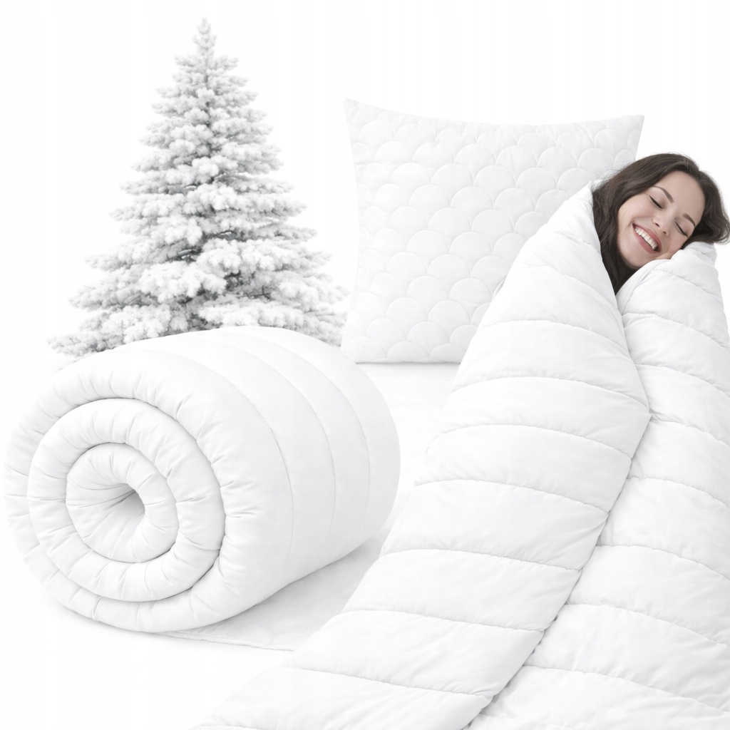 Zimní přikrývka silná 200x220 polštář 70x80 teplá nadýchaná souprava Polsko