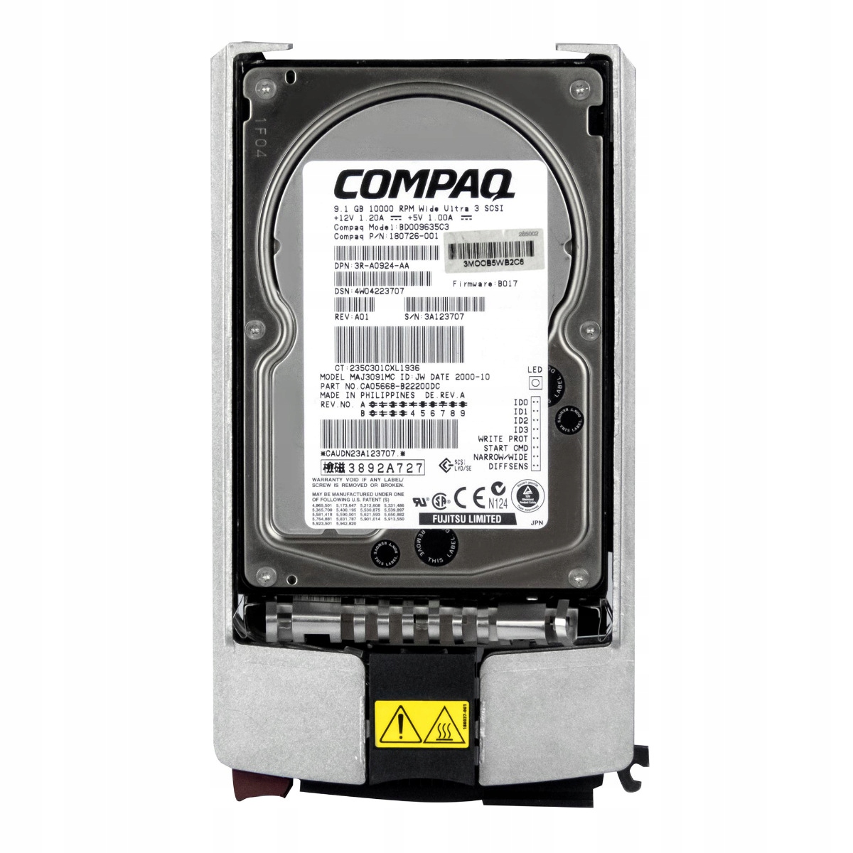 Compaq 180726-001 9,1 Gb 10K Scsi U160 3,5'' BD009635C3