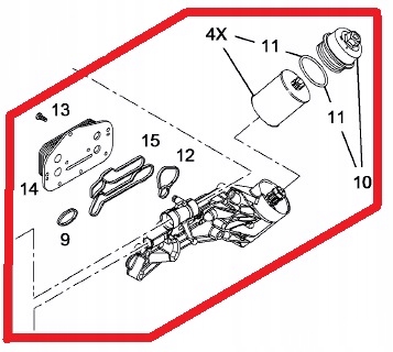 FILTR OLEJU CHŁODNICA PODSTAWA FILTRA ASTRA ZAFIRA Producent części NTY