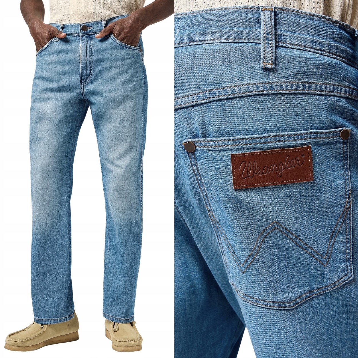 Wrangler Frontier Coastal tenké rovné volné džínové kalhoty W32 L32