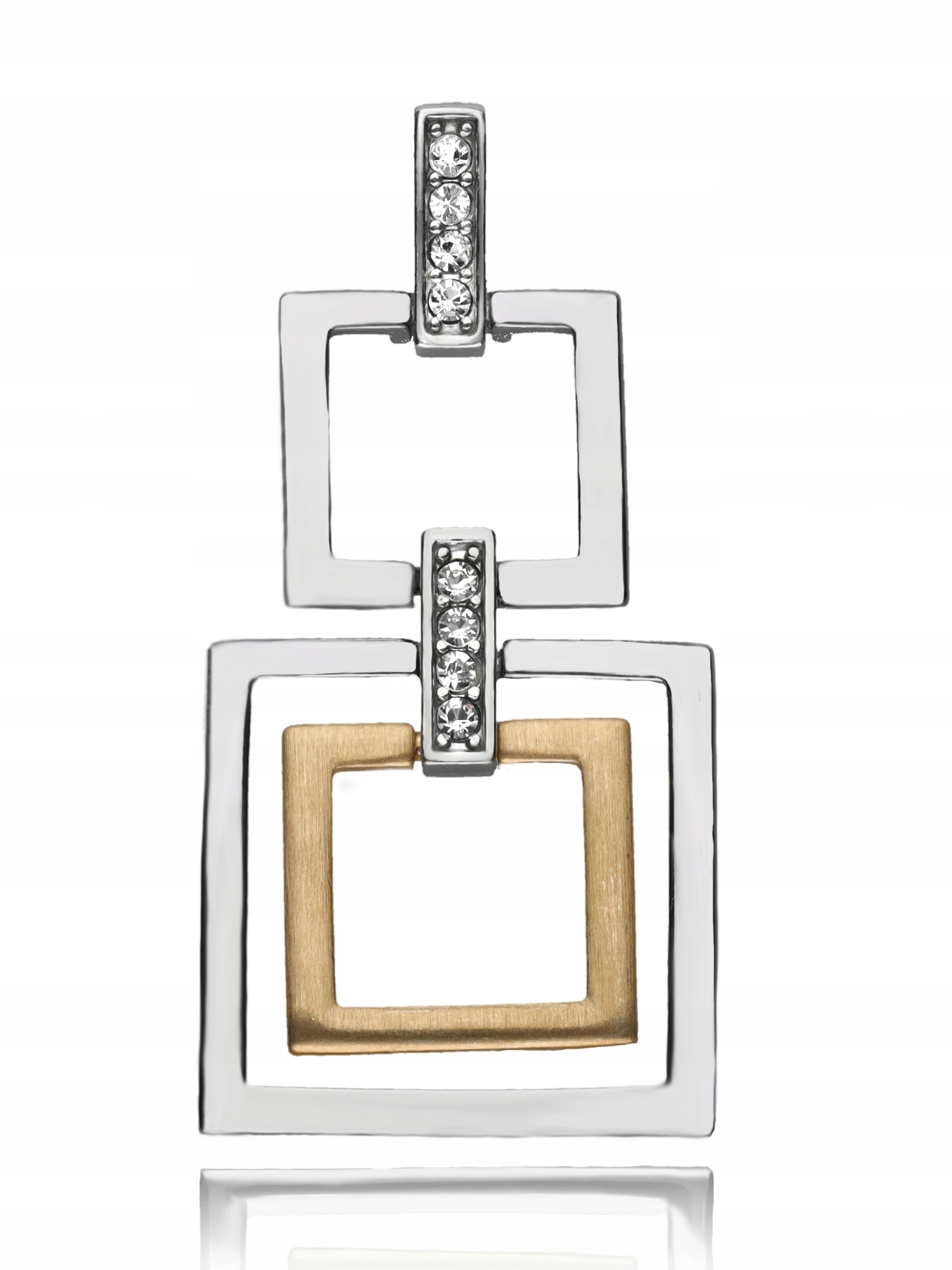 Stříbrný Přívěsek S Pozlacenými Čtverci A Zirkony