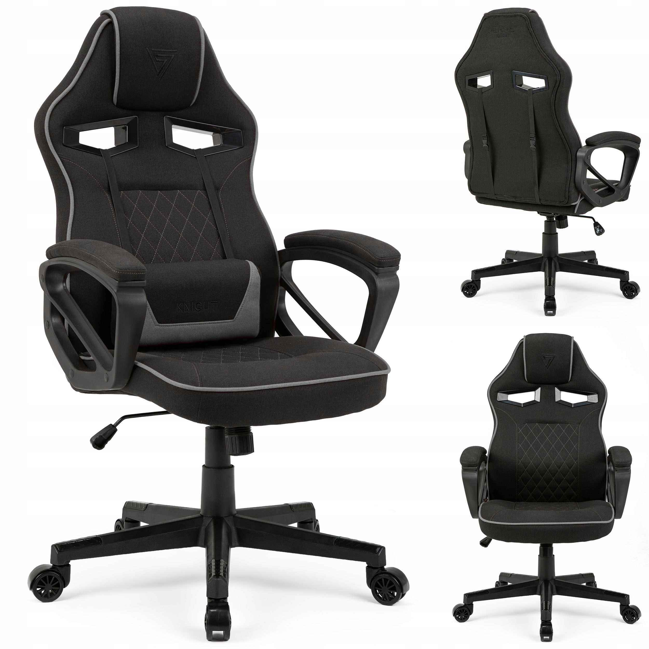 Fotel Gamingowy Biurowy Ekoskóra Obrotowy Krzesło Biurowe Knight Sense7