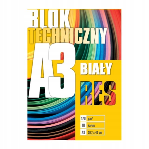 

Blok techniczny A3 Biały| 170g 10 kartek Res 202
