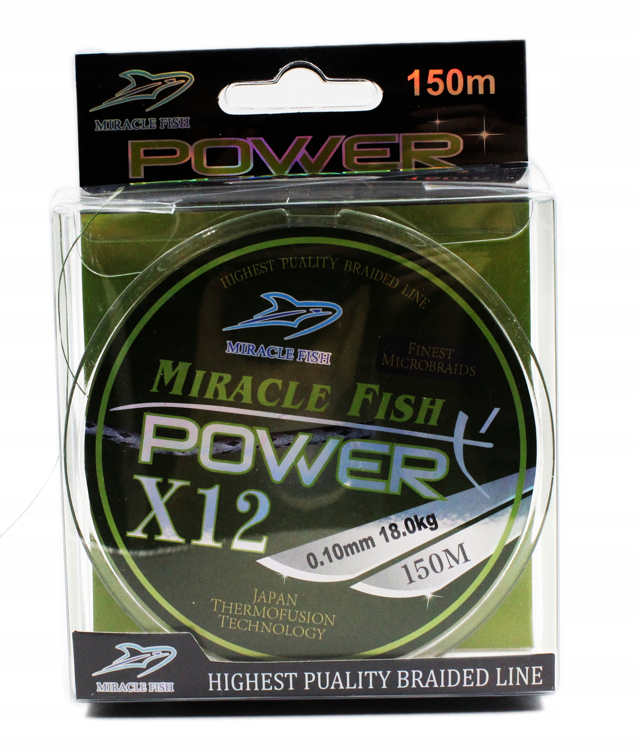 

12x splotowa plecionka zielona 0,18mm/31,2kg 150m