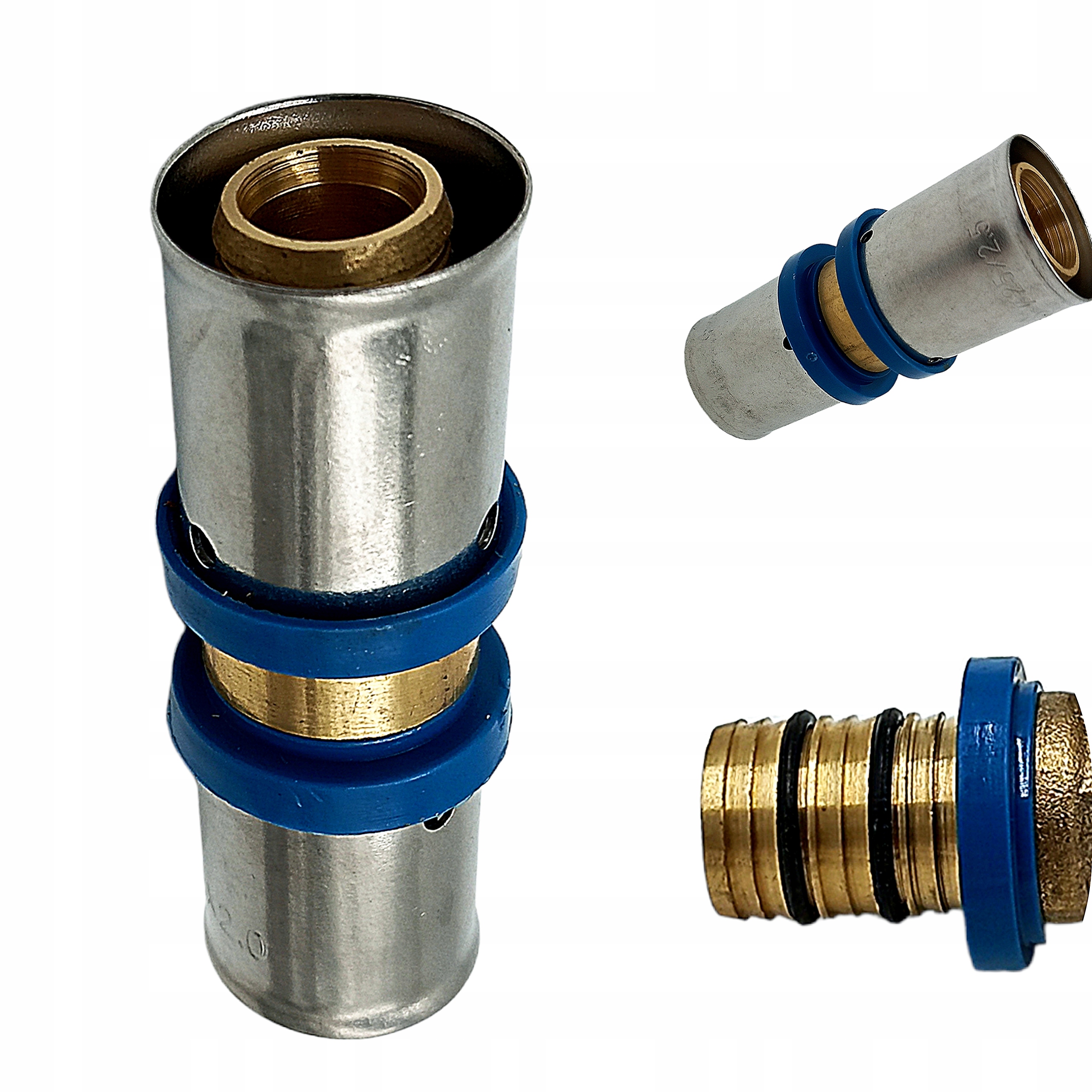 DWUZŁĄCZKA ZAPRAS PEX MUFA 16 X 16 ZACISKANA "U"