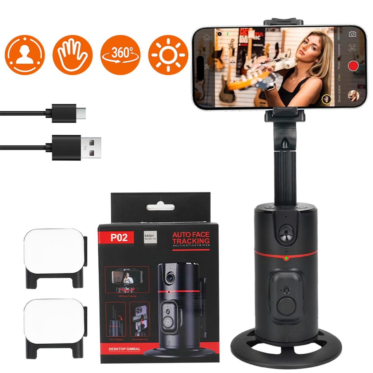 Uchwyt Z Kontrolą Gestów I Dwoma Lampami Do Profesjonalnych Nagrań