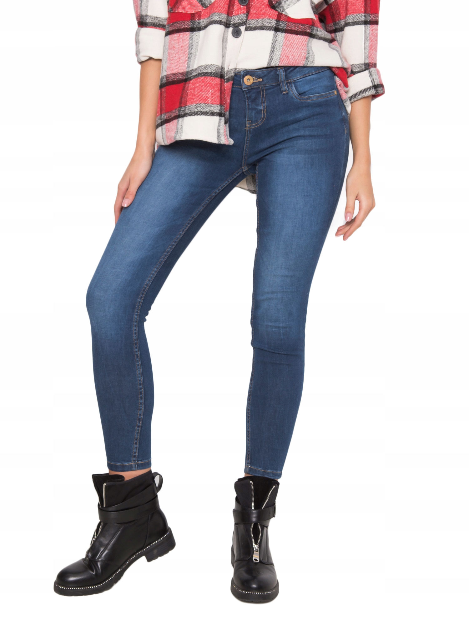 

Niebieskie Spodnie Damskie jeansowe Jeansy - M