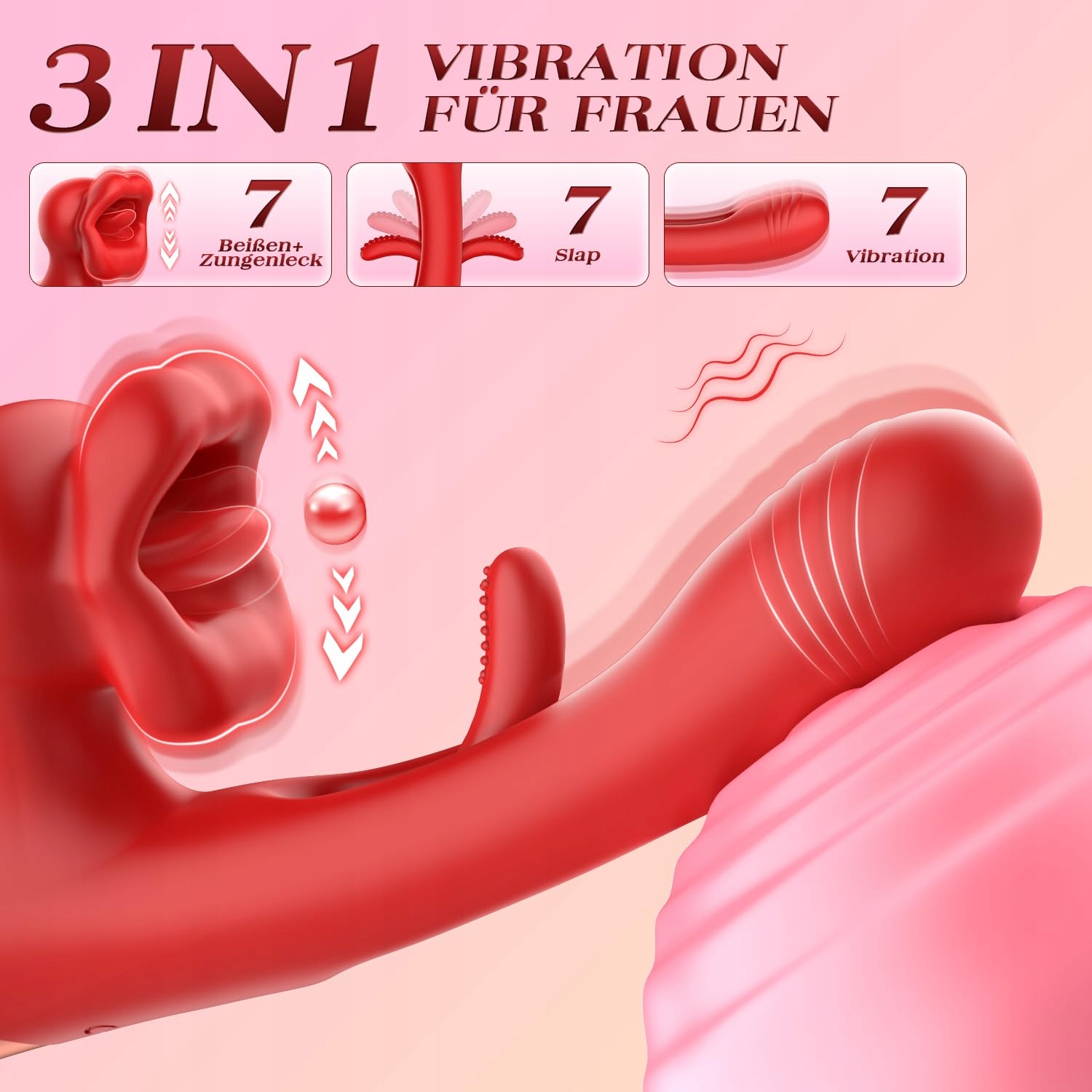 DILDO VIBRATOR Dla Kobiet Z 7 Trybami Wibracji I Stymulatorem Klitorisu — miniatura 2