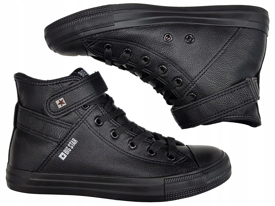 

męskie czarne trampki na rzepy Big Star Y174020 42