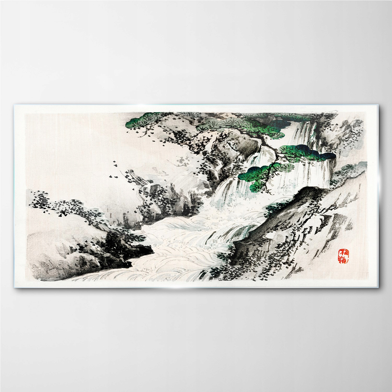 

Foto-obraz szklany Wodospad drzewo fale 140x70 cm