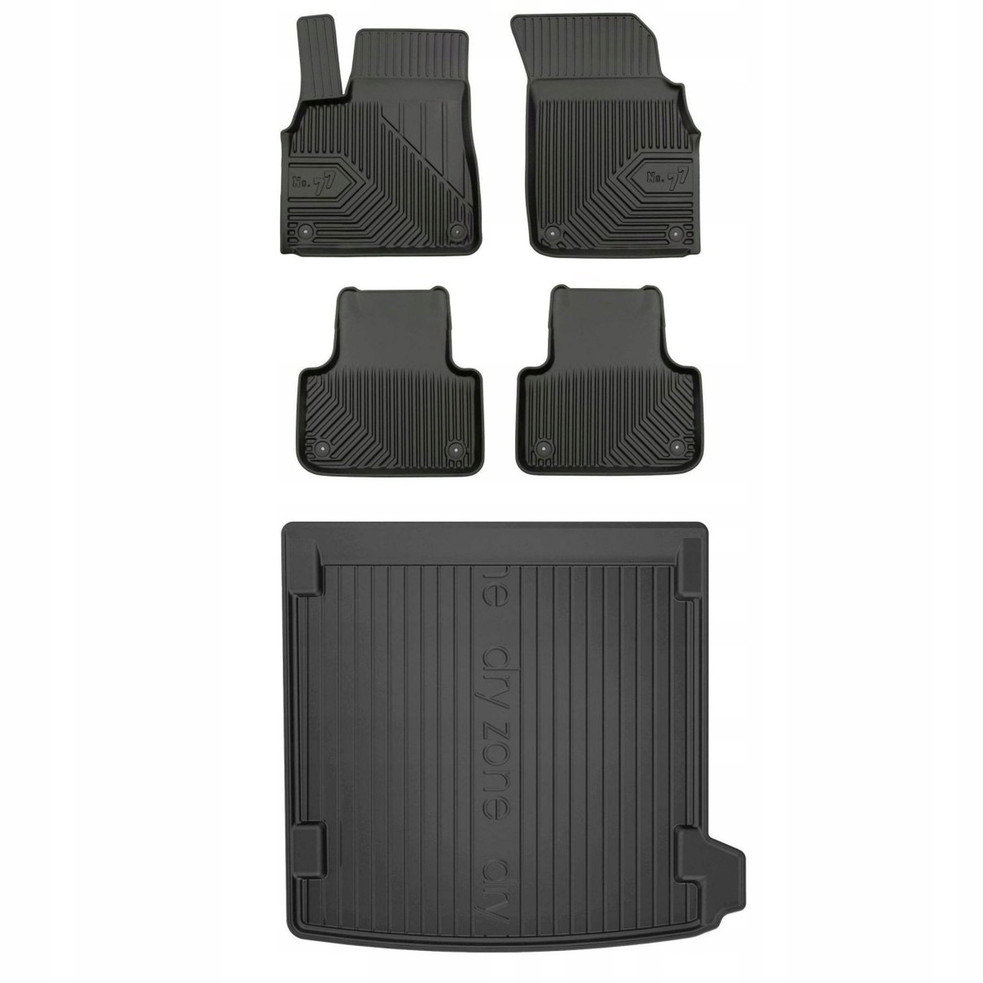 Gumová sada kobercov a rohože Audi Q8 od roku 2018 s dodatočným náhradným kolesom