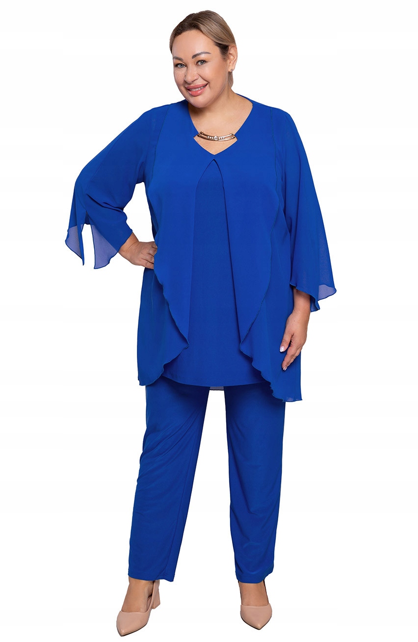 Chabrový komplet zlatý výstřih plus size velikost 52