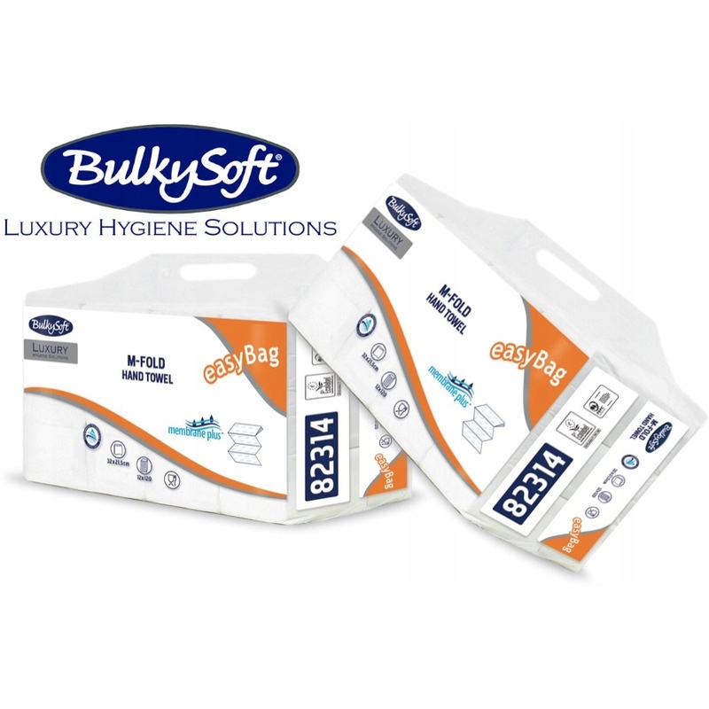 Levně Skládací ručníky BulkySoft Luxury M-Fold 3w celulóza bílé (21x120)