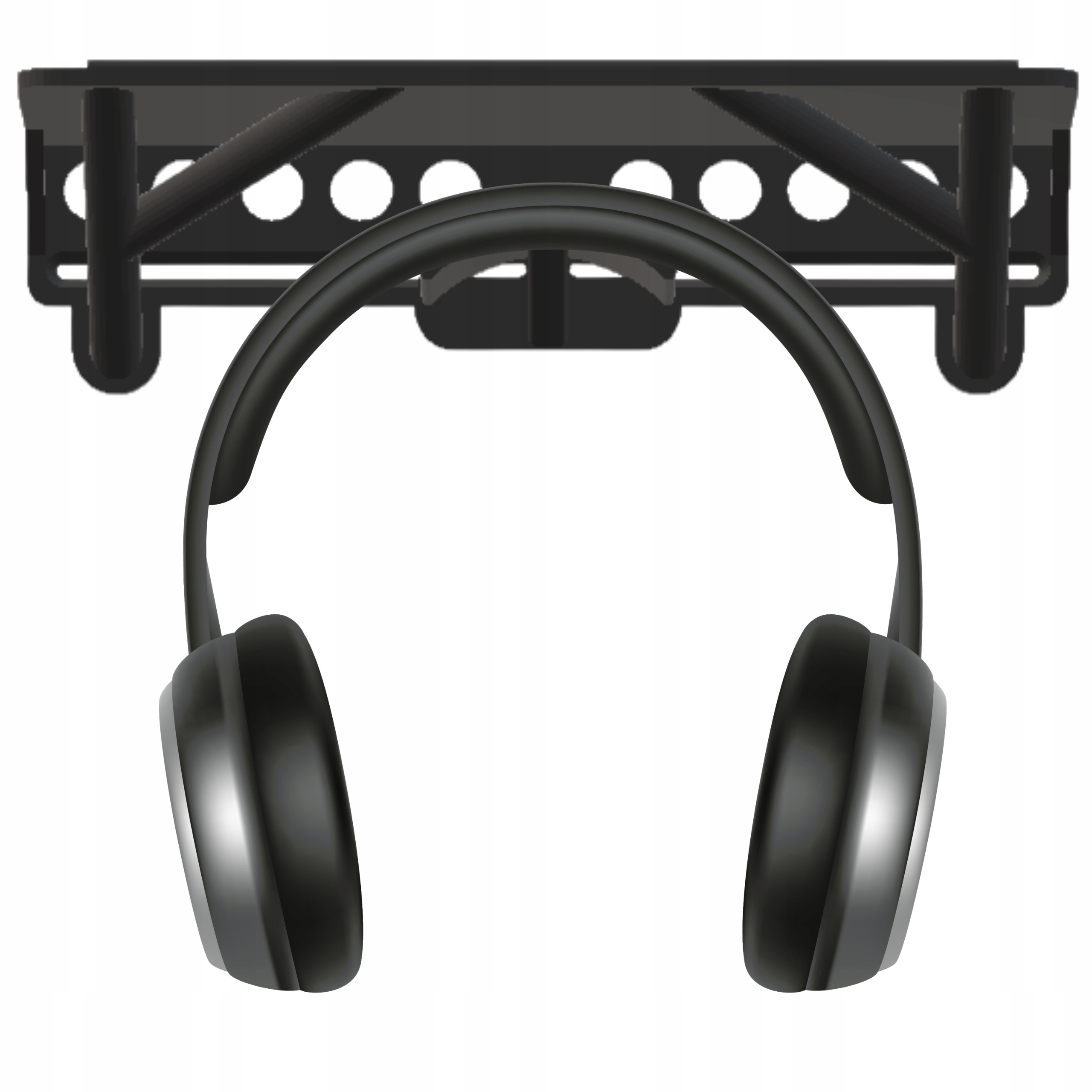 Stojak Uchwyt Na Słuchawki Z Półką Wkręcany Ścienny