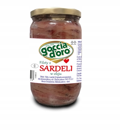 goccia d'oro Filety ze sardele v oleji 720 g