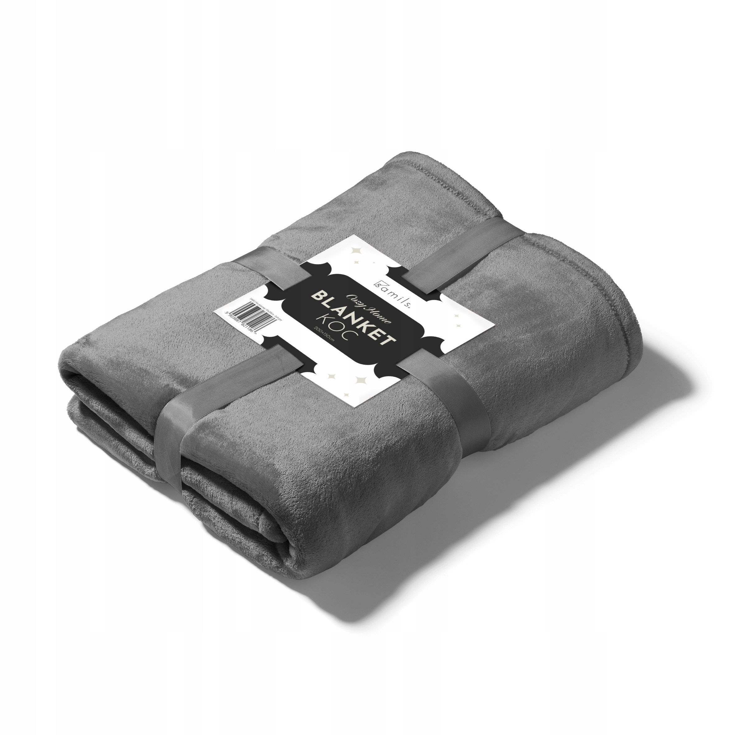 KOC NARZUTA Z MIKROFIBRY 150x200 CIEMNY SZARY