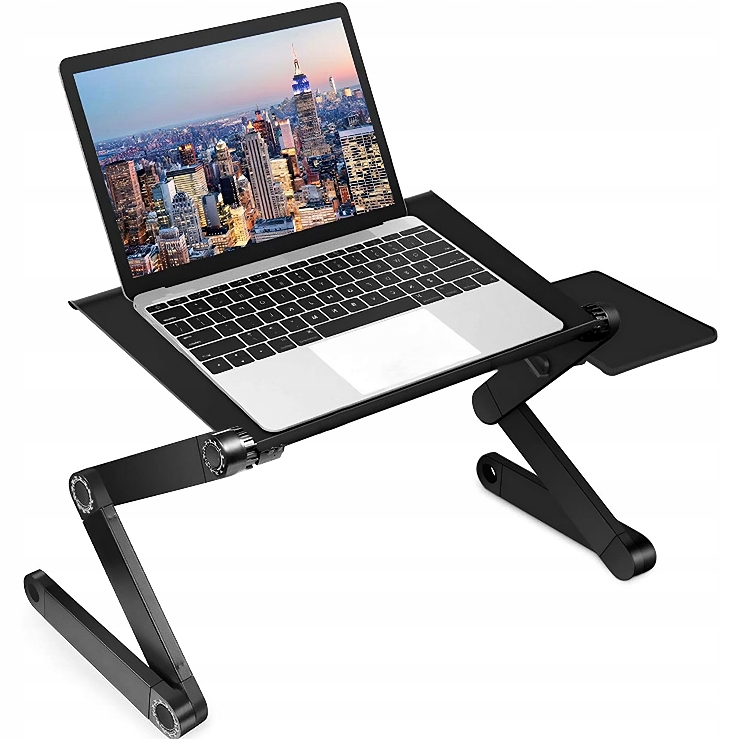 Składany Stolik Pod Laptopa Do Łóżka Podstawka Czarny Rozkładany Stabilny