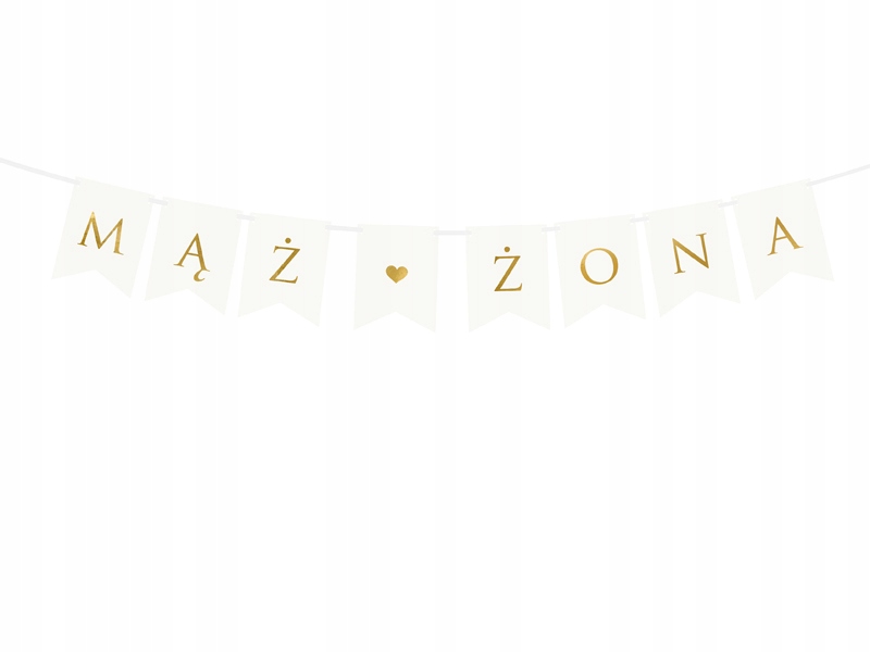 

Baner Ślubny Weselny Napis Mąż Żona 110cm Złoty