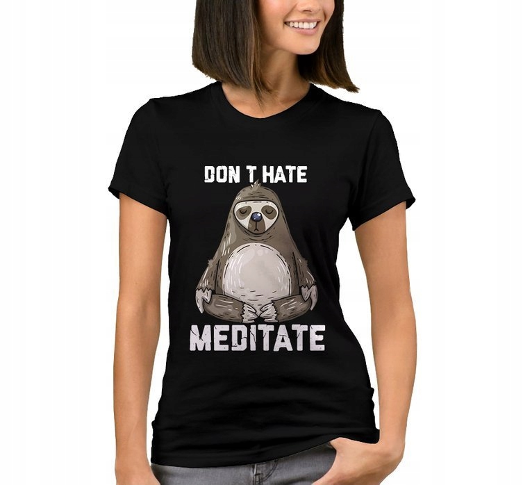 

Koszulka z Nadrukiem Yoga Joga Sloth Leniwiec L