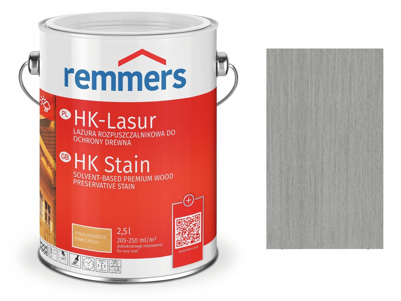Remmers HK-Lasur impregnace na dřevo 2,5 L Platina