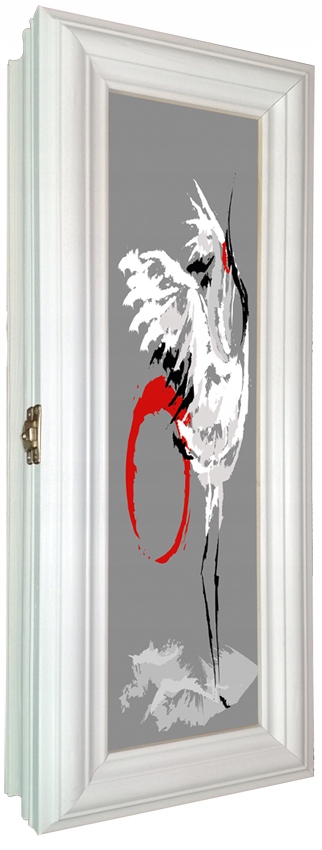 Szafka na klucze, drewniana biała Polski wyrób