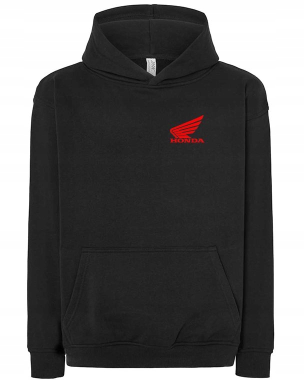 Mikina černá s kapucí klokanka s logem Honda, výšivka, velikost XL