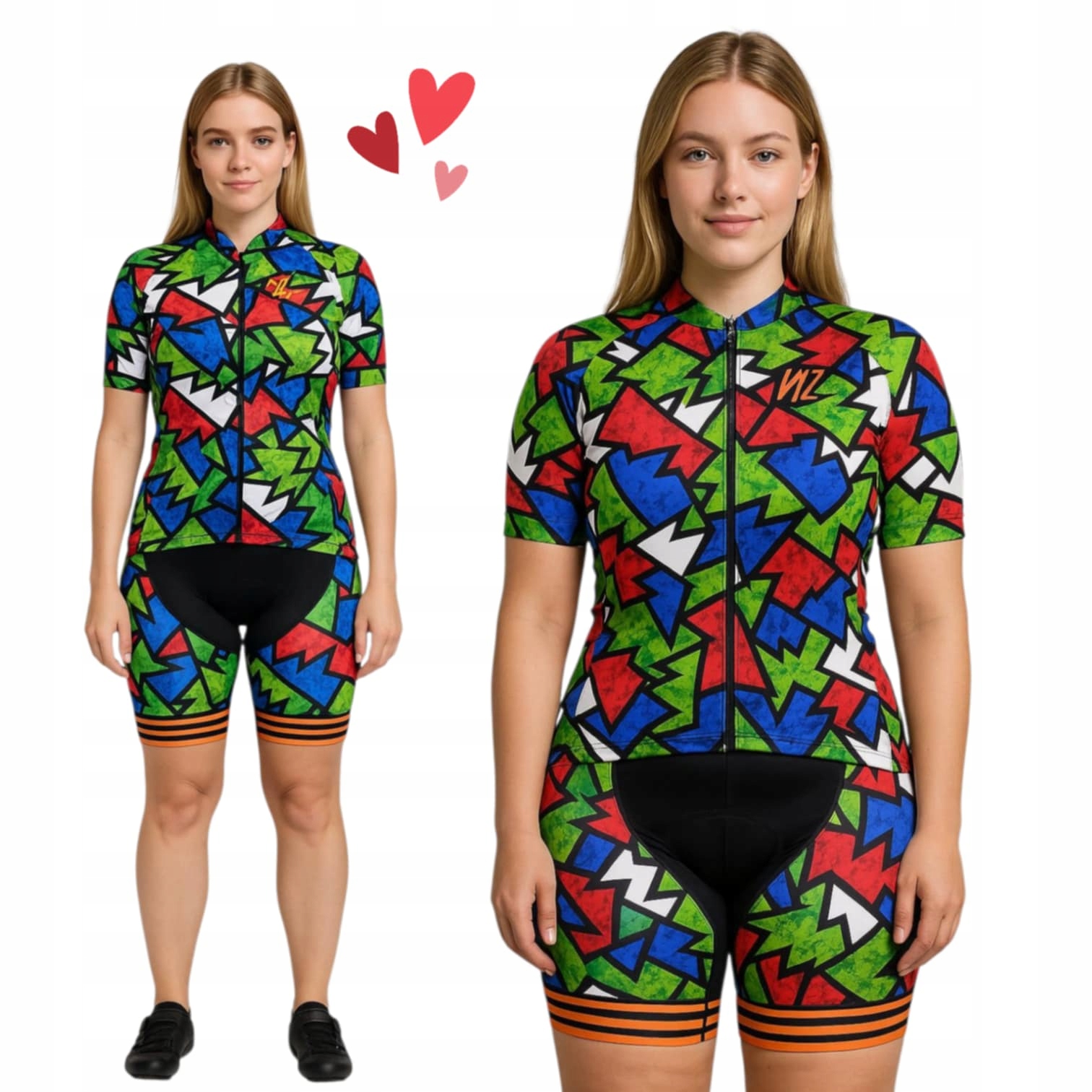 Dámský cyklistický komplet 3XL – tričko kraťasy s gelovou vložkou 9D